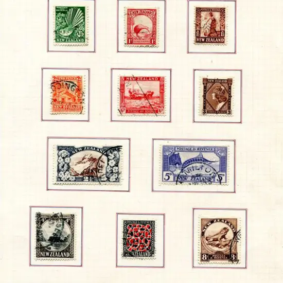 New Zealand 1935 & 1936/38 defin sets on leaves ...