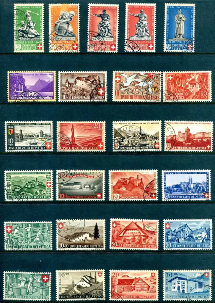 Switzerland 1940-1956 Pro Patria complete fine ... Image 1++