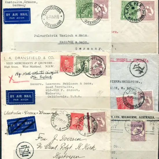 Kangaroos 10 covers, 2 with single franking & 8 ...
