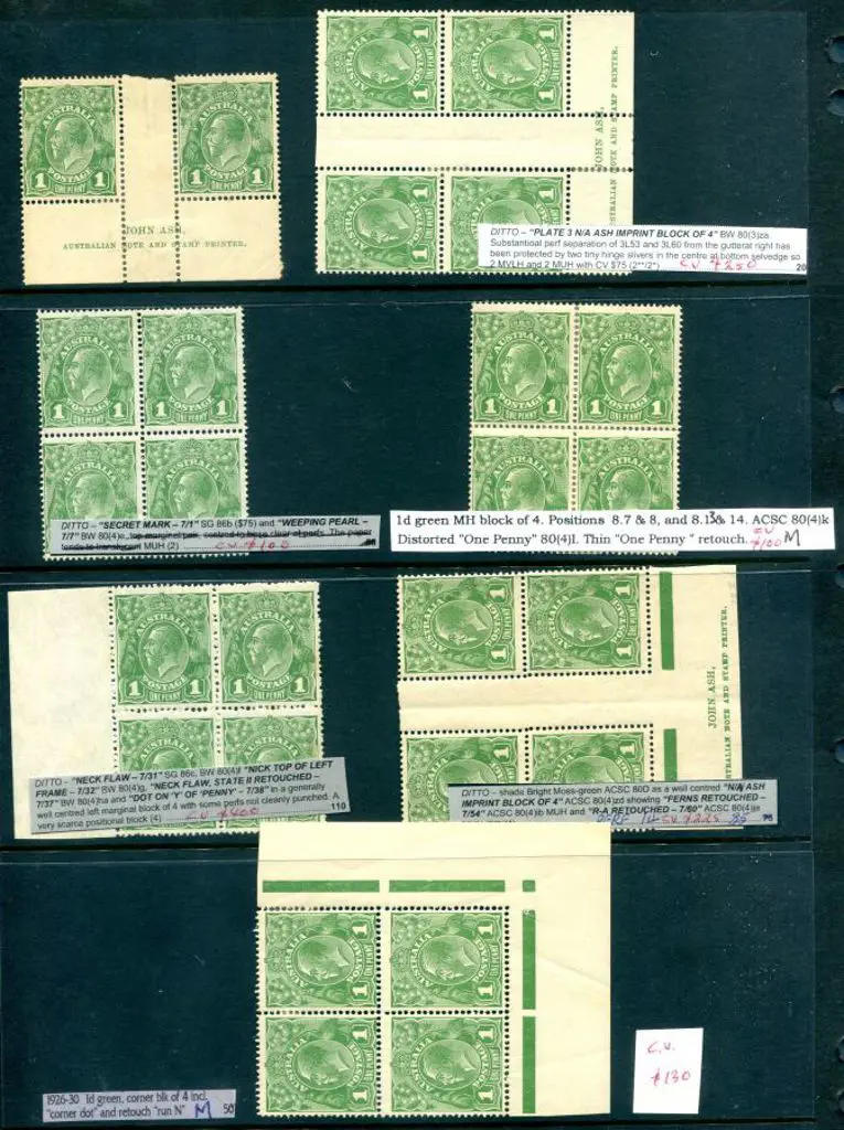 KGV 1d green, SMW, perf.14 varieties good to F/U x ... Image 1++