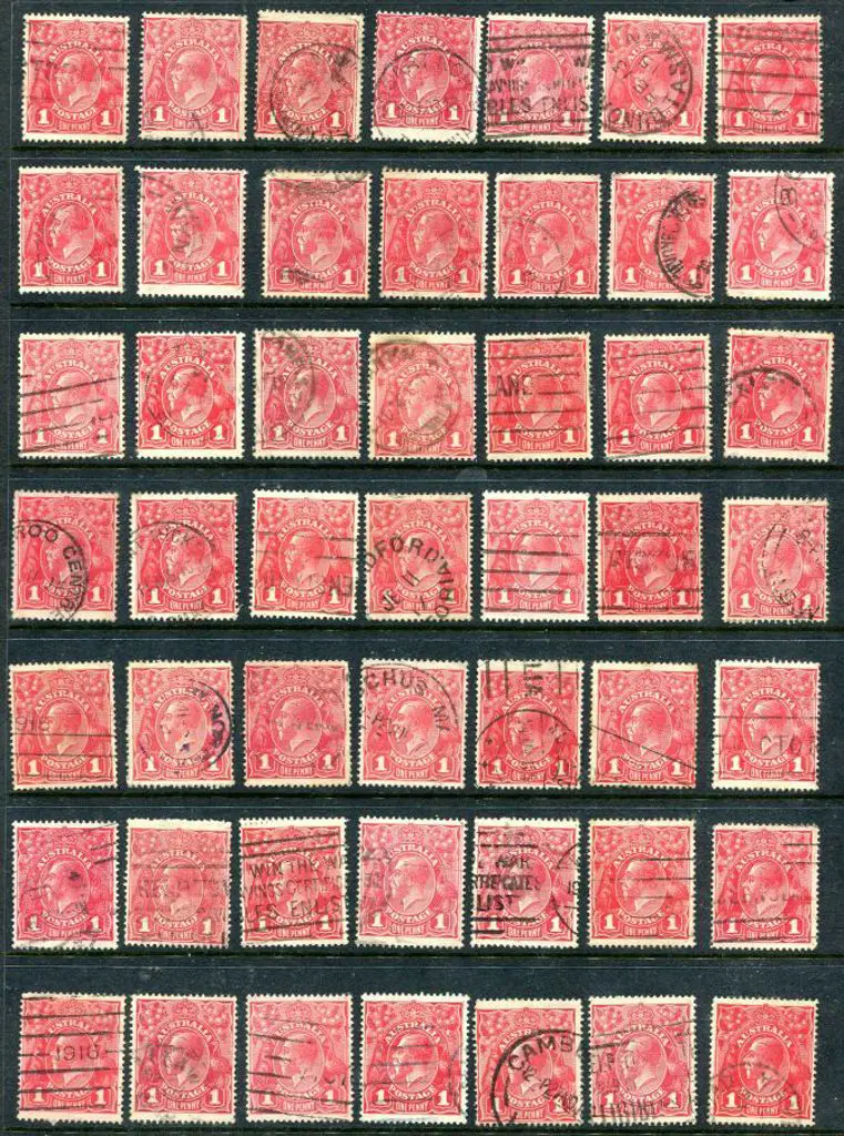 KGV 1d reds semi-sorted on Hagners with minor ... Image 1++