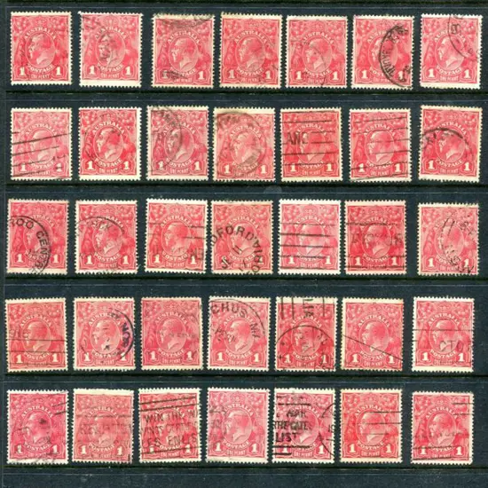 KGV 1d reds semi-sorted on Hagners with minor ...