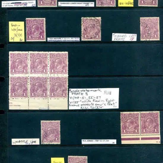 KGV 1d violets MUH, MLH & F/U range, the majority ...
