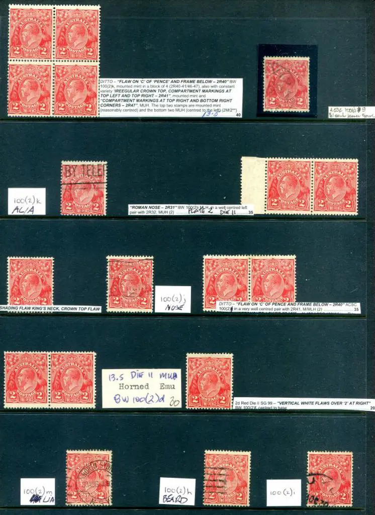 KGV 2d red, SMW, perf. 13½x12½ with mostly Die ... Image 1++