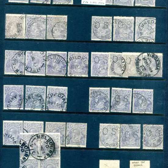 KGV 3d blue in various shades incl single wmk Die ...