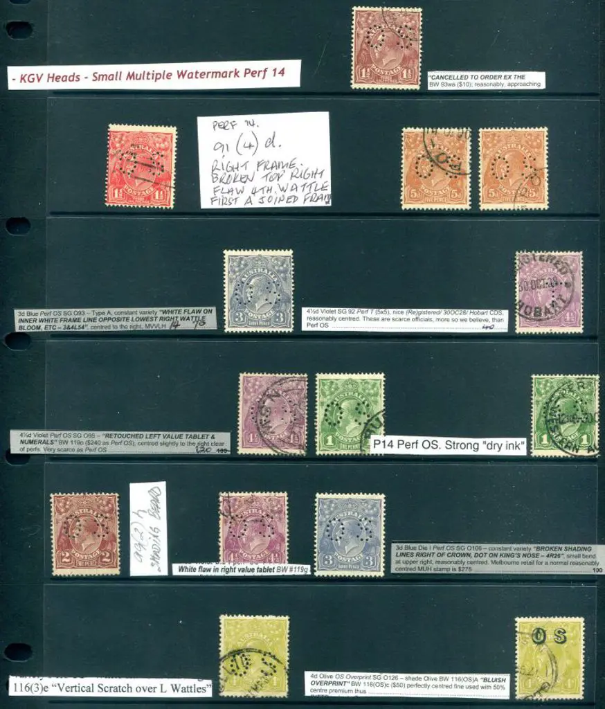 KGV SMW, perf. 14 & Perf. 13½x12½ perfined or ... Image 1++