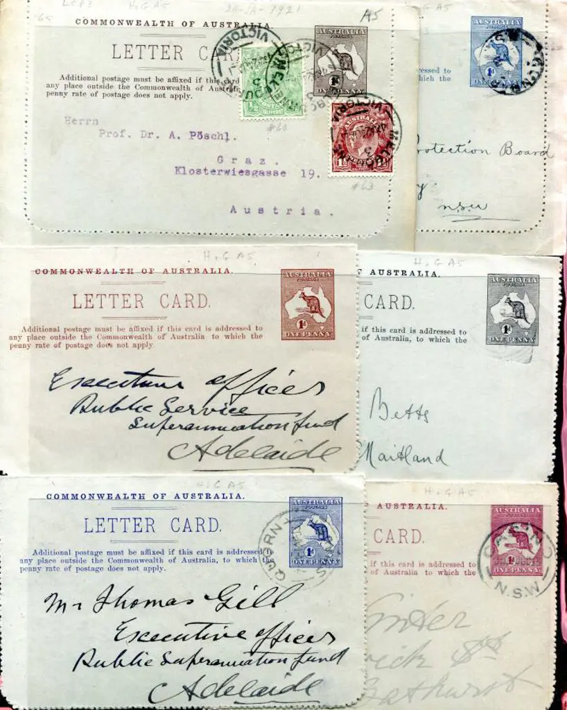 Lettercards 1913/14 kangaroo defin designs x 9 in ... Image 1++