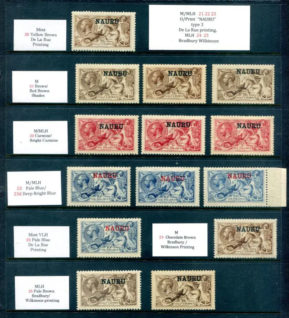 Nauru 1916/23 "NAURU" ovpts on Great Britain KGV & ... Image 1++