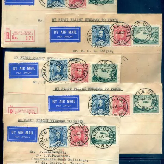 1930 (14th July) Halls Creek set of 12 to all ...