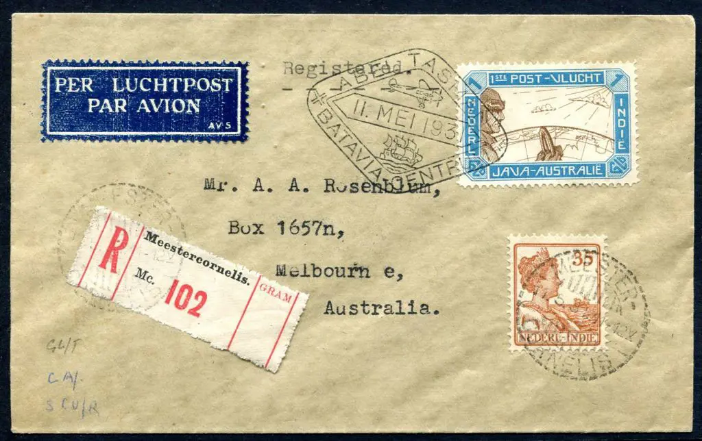 1931 (30th Apr) Java to Australia by KLM Cheribon ... Image 1++