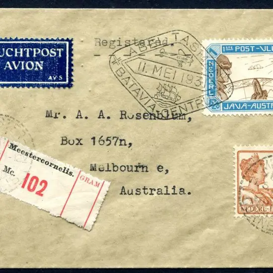 1931 (30th Apr) Java to Australia by KLM Cheribon ...