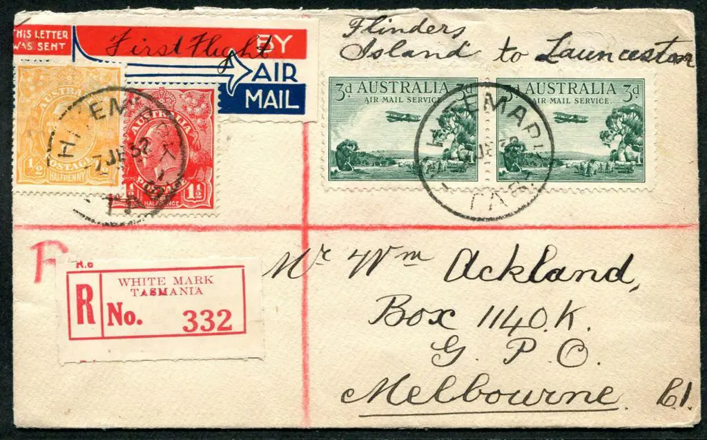 1932 (7th June) Whitemark to Launceston Ackland ... Image 1++