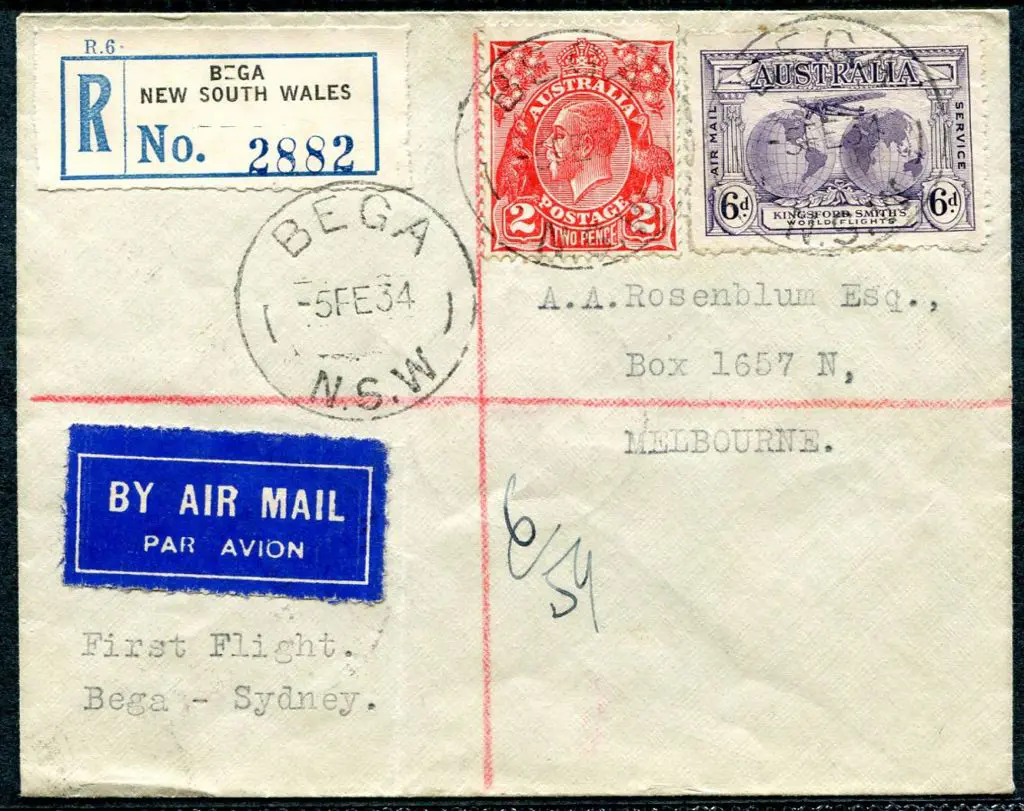 1934 (5th Feb) Bega to Sydney per Adastra Airways ... Image 1++