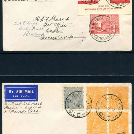 1934 (2nd June) "By First Air Mail Flight ...