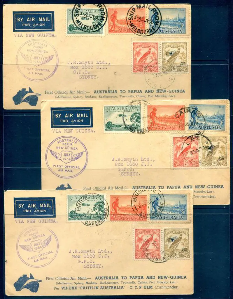 1934 (24th July) Australia to New Guinea & return ... Image 1++