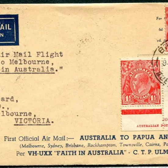 1934 (31st July) "By First Air Mail Flight ...