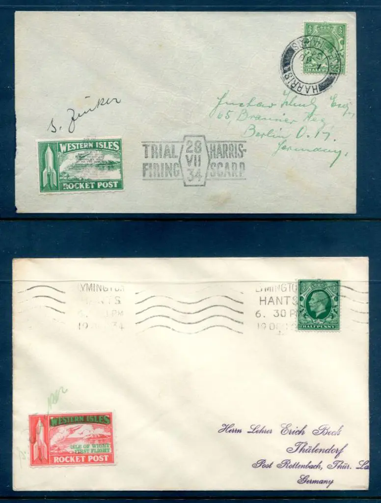 1934 (19th Dec) GPO Rocket Trials flight cover to ... Image 1++