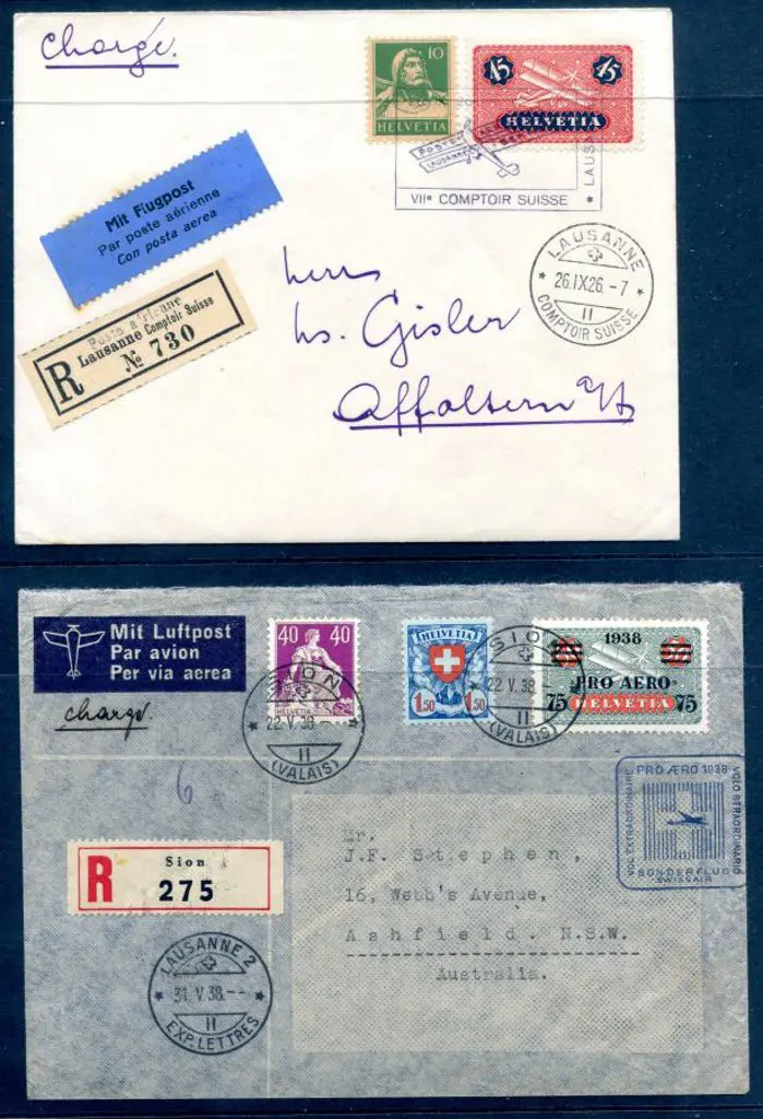Switzerland 1925-1938 range of covers with all but ... Image 1++