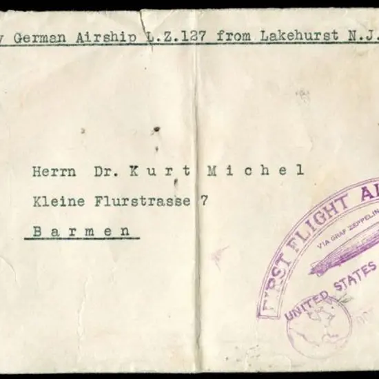 1928 (24th Oct) LZ127 to Germany franked with 5¢ & ...