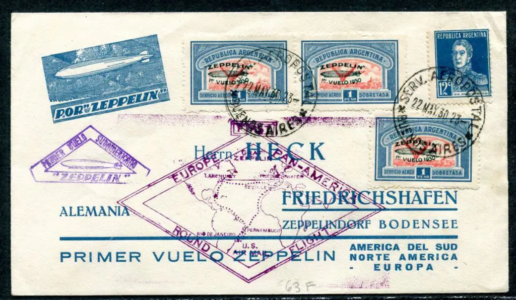 1930 (22nd May) Argentina to Germany first ... Image 1++