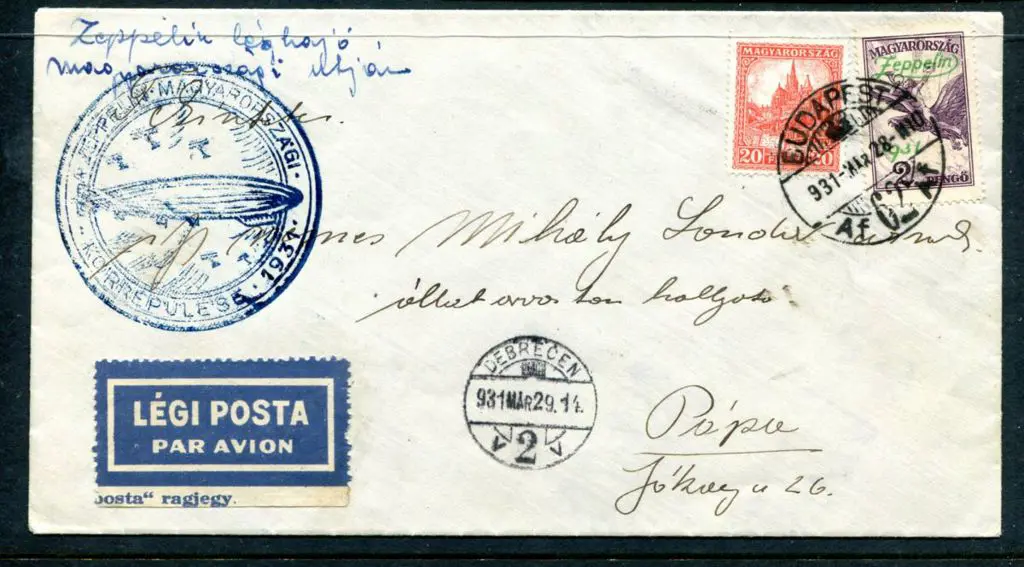 1931 (28th Mar) Hungary cover franked with 2p ... Image 1++