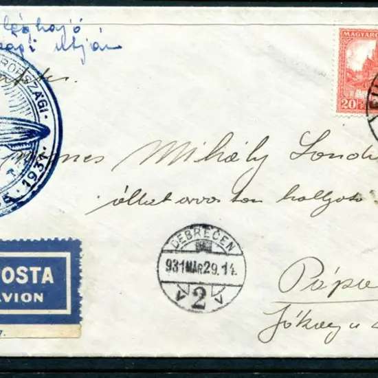 1931 (28th Mar) Hungary cover franked with 2p ...