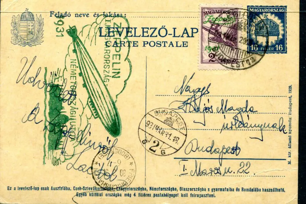 1931 (29th Mar) Hungary 16f pre-stamped postcard ... Image 1++