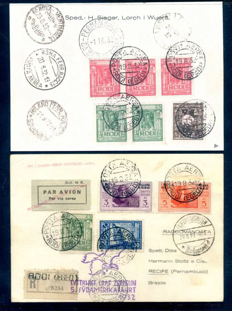 1932 (29th Aug) Registered Airmail cover from ... Image 1++