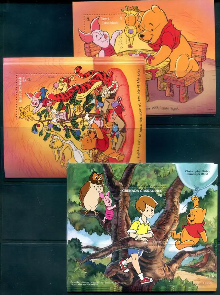 Disney Winnie the Pooh Turks & Caicos $2 ... Image 1++