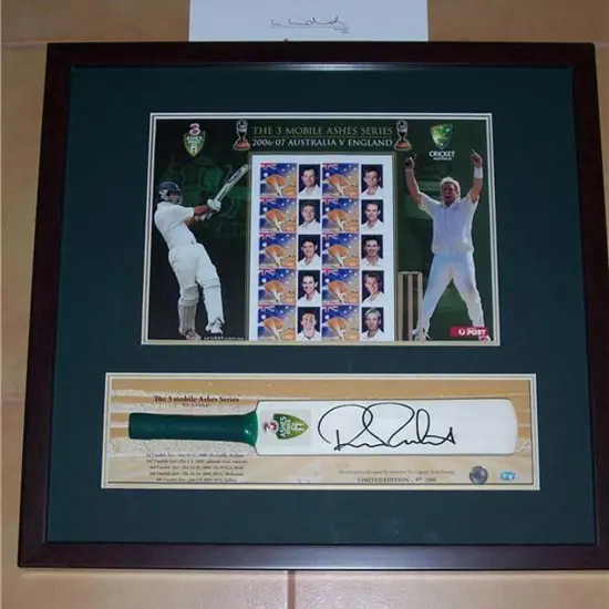 Cricket 2006 Ashes SES sheetlet plus Mini Bat ...