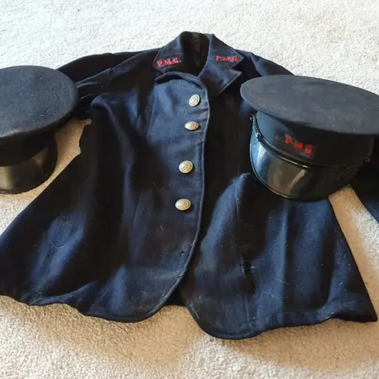 PMG Postman's original delivery cap with "P.M.G." ...