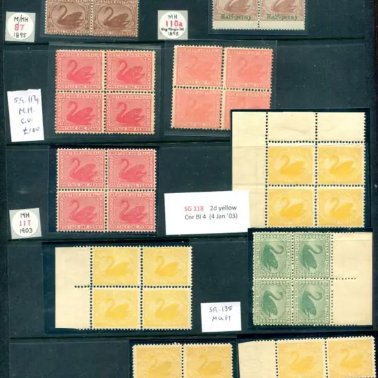 1895-1912 selection of 12 blocks of 4 with ...