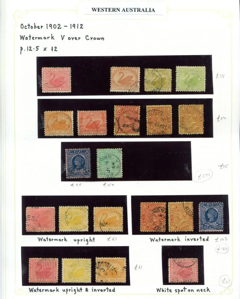 Swans Used range written up on album pages with ... Image 1++