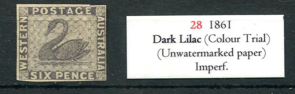 1861 6d dark lilac imperforate colour trial on ... Image 1++