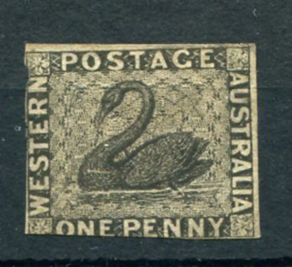 1854 1d black with 2 clear margins, touching at ... Image 1++
