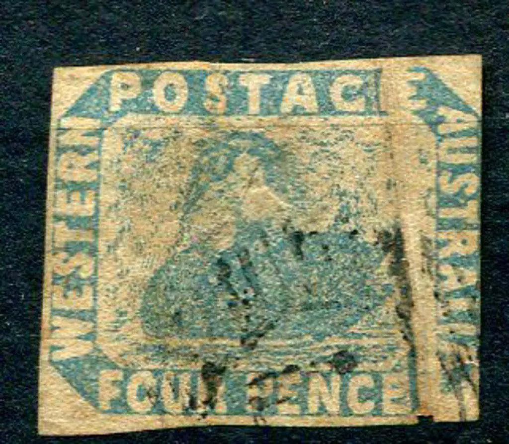 1854 4d pale blue with 3 margins, just touching at ... Image 1++