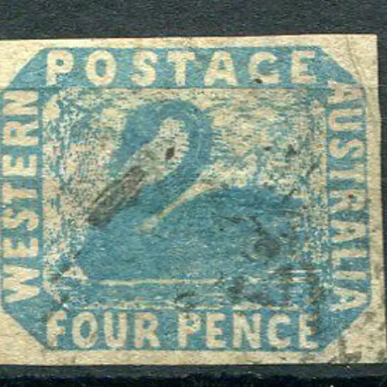 1854 4d blue with 4 clear even margins. F/U with ...