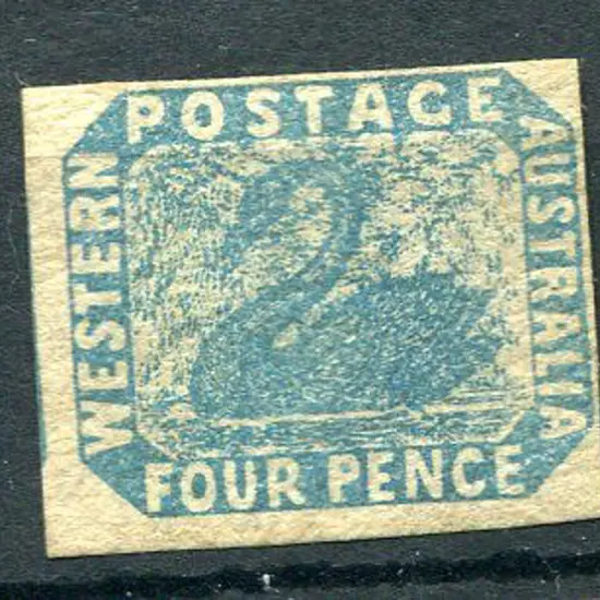 1854 4d blue with 2 broad & 2 close but clear ...