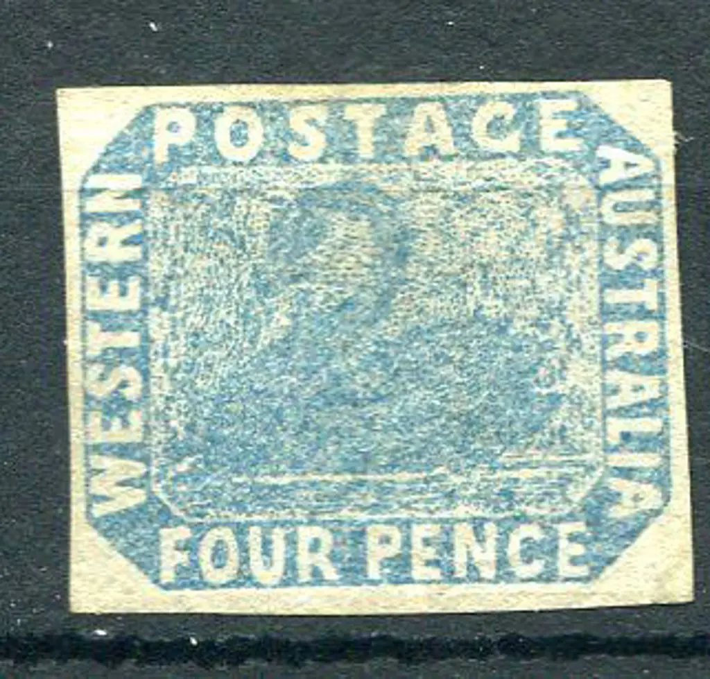 1854 4d blue with 4 fine margins. MNG SG 3a, Cat. ... Image 1++