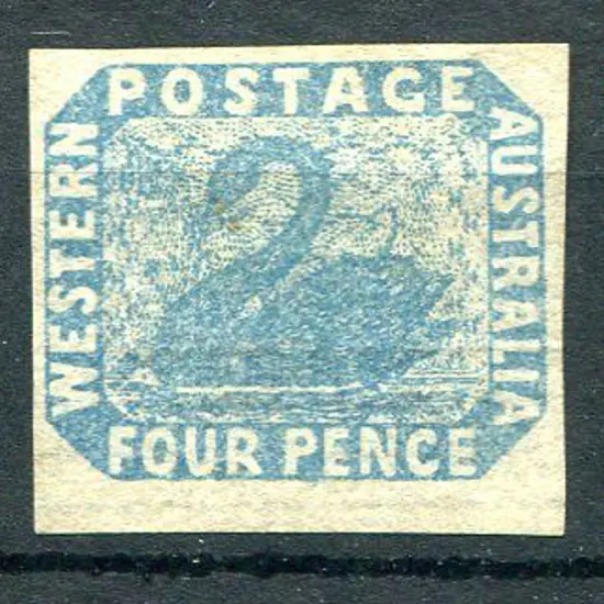 1854 4d blue with 4 large margins with bottom one ...