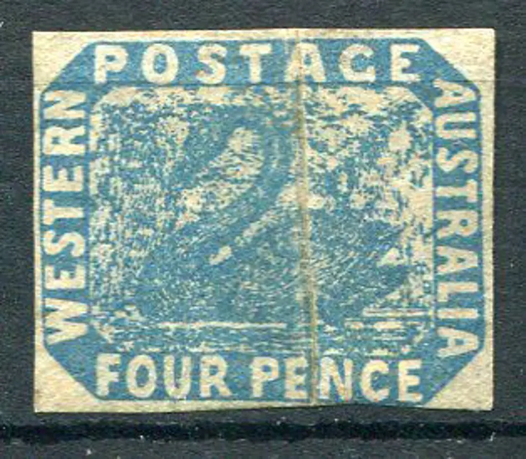 1854 4d blue with 4 margins, just touching at base ... Image 1++