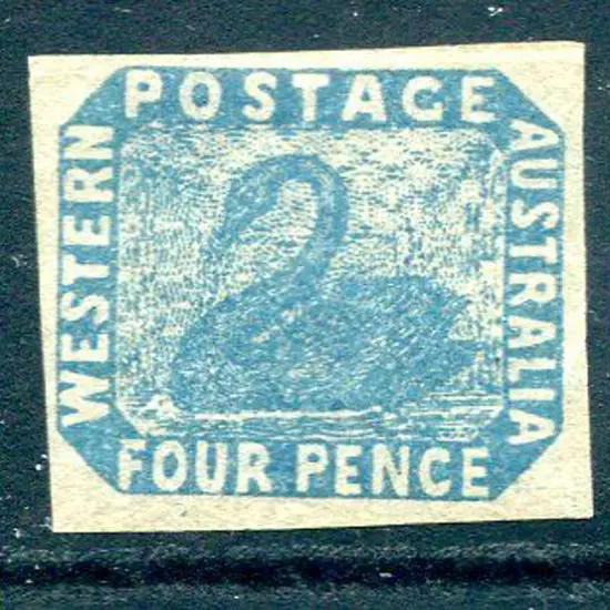 1854 4d blue with "tilted border" variety with ...