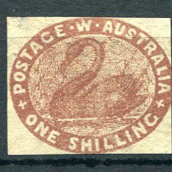 1854 1/- deep red-brown with 4 close to touching ...