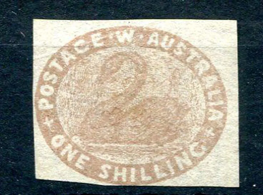 1855 1/- pale brown with 2 large & 2 close ... Image 1++