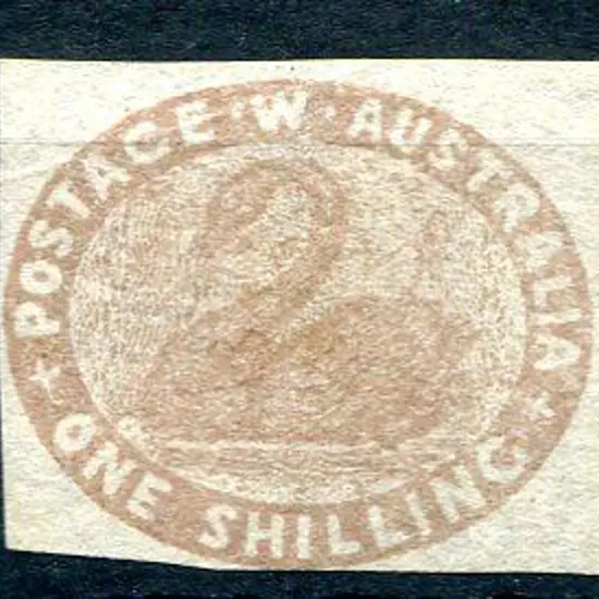 1855 1/- pale brown with 2 large & 2 close ...