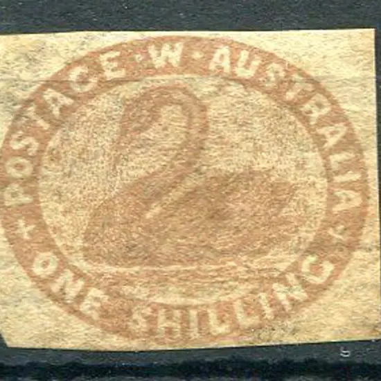 1855 1/- pale brown with close but clear margins. ...