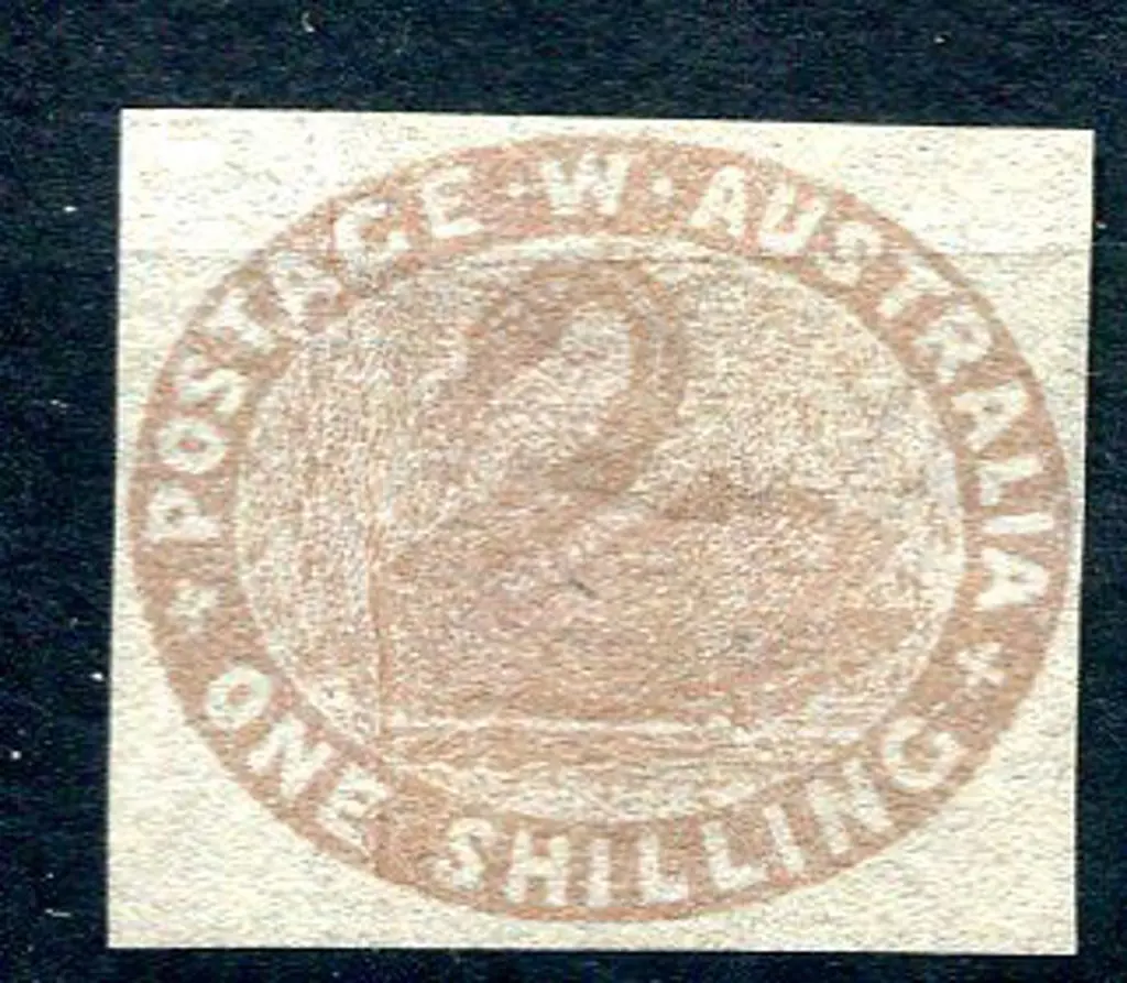 1855 1/- pale brown with vertical pre-printing ... Image 1++