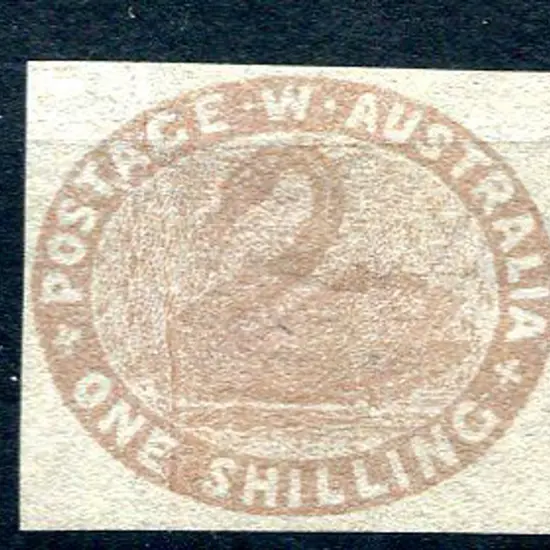 1855 1/- pale brown with vertical pre-printing ...
