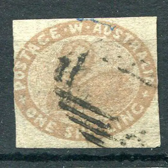 1854/55 1/- pale brown with traces of roulette. ...