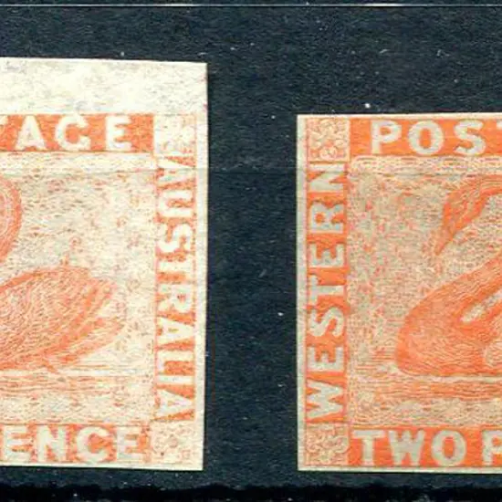 1860 2d pale orange (SG 24) & 2d orange-vermilion ...